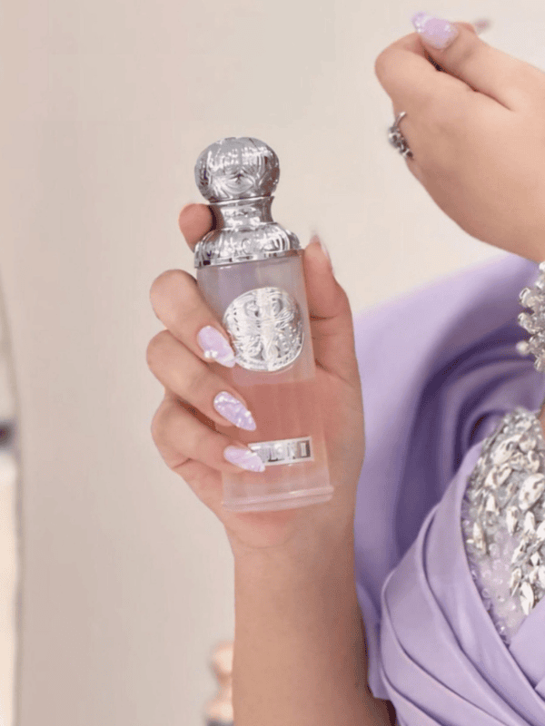Sparkling lavender GelX nails by Riri Nails Oman for elegant nail design